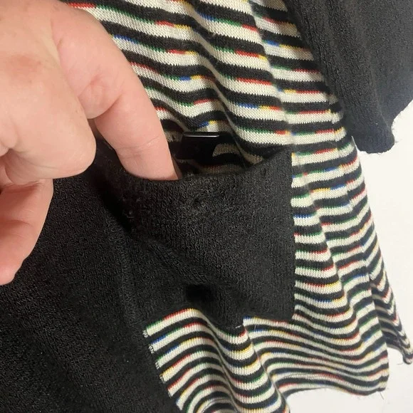 Ali Miles Sweater Womens Large Multicolor Lagenlook Artsy Colorful Pocket Cowl L - Picture 8 of 16